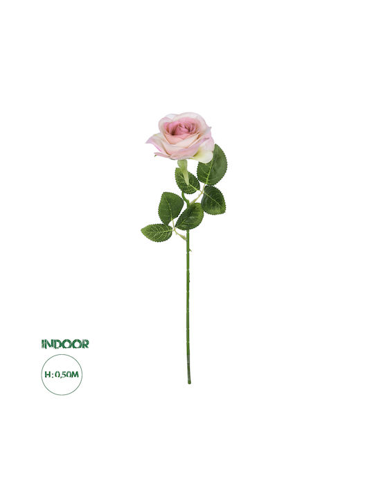 GloboStar Ramură Decorativă Artificială Rose Pink 50cm 1buc