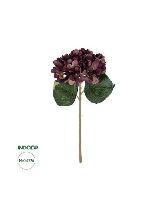 GloboStar Ramură Decorativă Artificială Hortensia Red 47cm 1buc