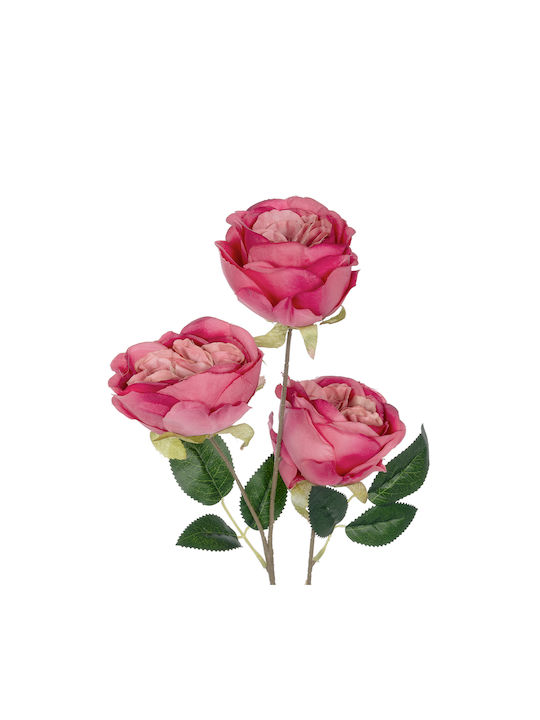 Floare Artificială Decorativă Trandafir Pink 80cm GloboStar