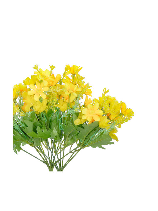 Decorative Artificial Flower Chrysanthemum Yellow 30cm 2pcs GloboStar