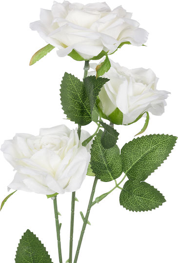 Decorative Artificial Flower Rose White 66cm GloboStar