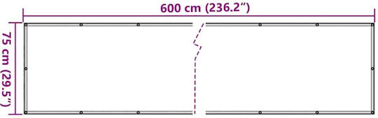 vidaXL Πανί Σκίασης Γκρι σε Ρολό με Επίστρωση PVC 0.75x6m