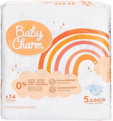 Baby Charm Scutece cu bandă adezivă Nr. 5 pentru 11-16 kgkg 34buc