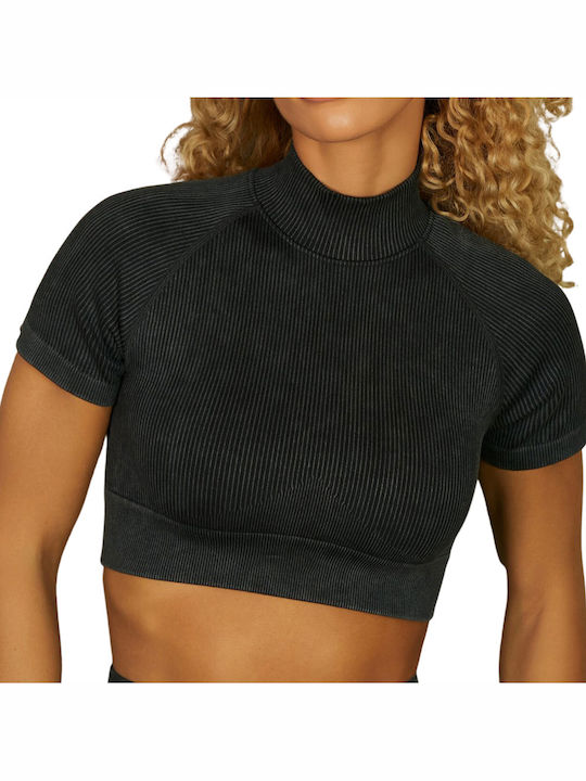 Eliza Women's Turtleneck Short Sleeve Gray