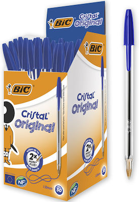 Bic Crystal Pen Ballpoint 1mm with Blue Ink 50pcs Original