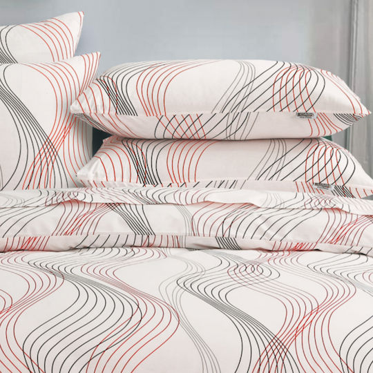 Casa Colori Σετ с корица за плик Бежов 50x70см CCSM5070E-CURVY LINES