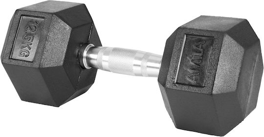 AMILA Dumbbell Hexagon Rubber 1 x 12.5kg