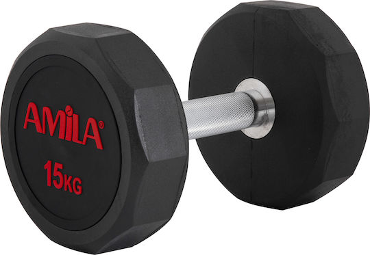 AMILA Hanteln Dekagon Gummi 1 x 15kg