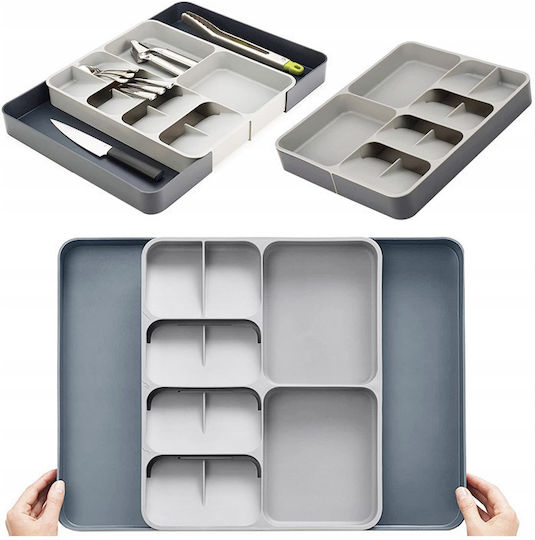 Verk Group Tăvi Pentru Tacâmuri De Sertar Rabătabilă Din Plastic 50x39x5cm Gri