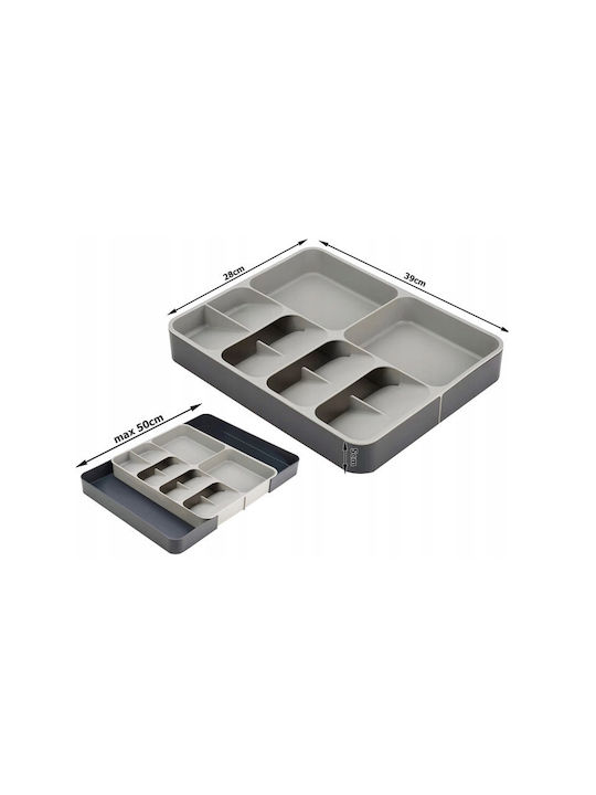 Verk Group Opening Plastic Drawer Cutlery Tray 50x39x5cm Grey