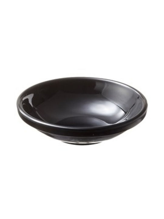 Ready Plate Soup made of Melamine Black with Diameter 9cm 6pcs