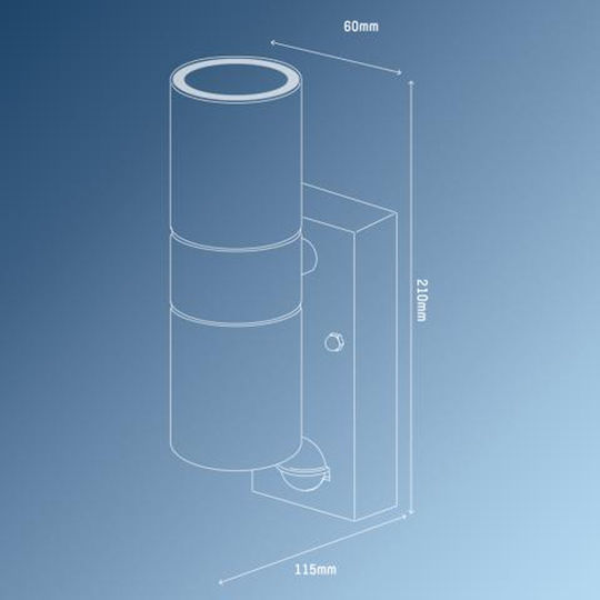 123led Επιτοίχιο Εξωτερικό Φωτιστικό GU10 IP44 Διπλής Δέσμης