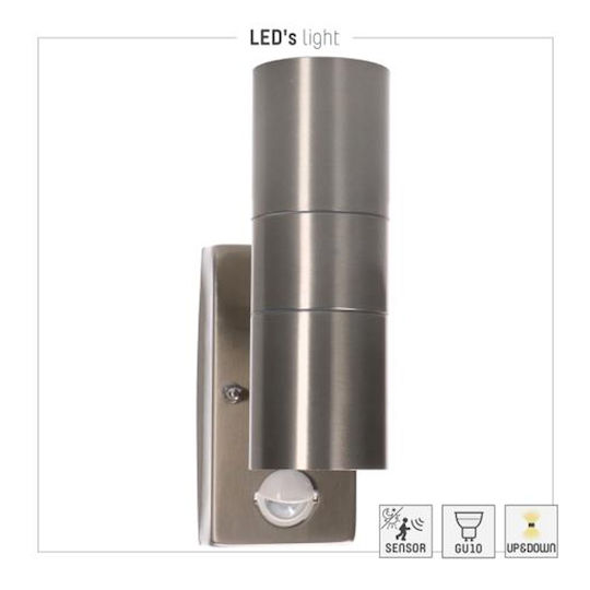 123led Επιτοίχιο Εξωτερικό Φωτιστικό GU10 IP44 Διπλής Δέσμης