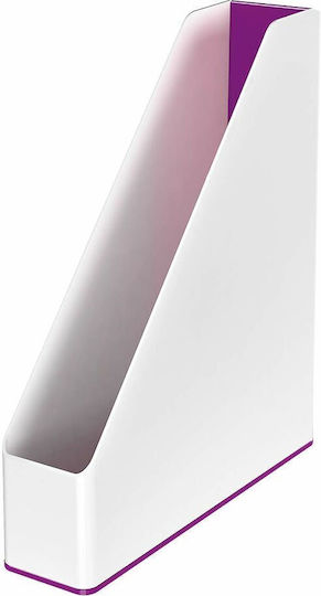 Organizator de fișiere de reviste Leitz alb mov A4 polistiren 7.3 X 31.8 X 27.2 cm