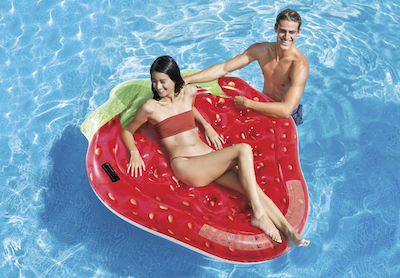 Intex Strawberry Island Saltea umflabilă Căptușeală de scaun pentru piscină Căpșuni cu mânere Roșu 168cm