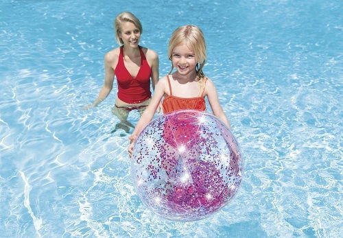 Μπάλα Θαλάσσης Transparent Glitter Beach Ball Intex 58070 Χρυσό