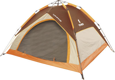 Keumer Automatisch Campingzelt Iglu Braun 3 Jahreszeiten für 3 Personen 210x210x140cm.