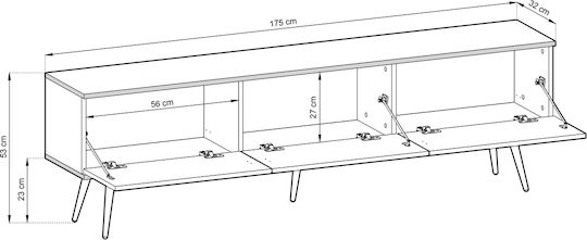 TV-Ständer Marmor + Gold M175xT53xH32cm