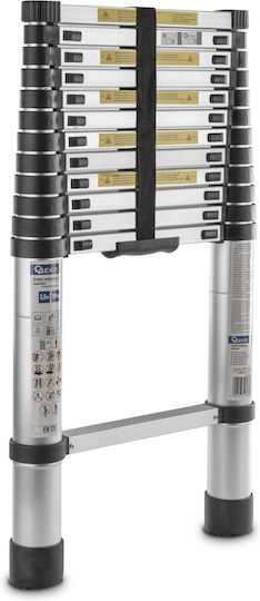 Geko Telescopic Ladder Aluminum of Steps with Maximum Height 3.8m