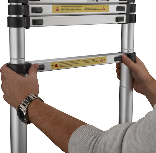 Geko Telescopic Ladder Aluminum of Steps with Maximum Height 3.8m