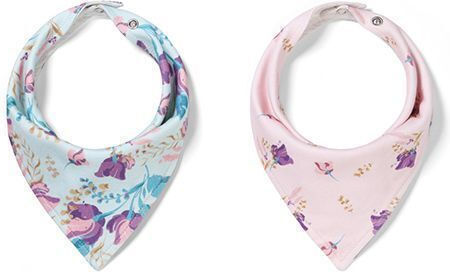 Babyono Μπαντάνα από 100% Βαμβάκι με Κουμπί Floral 2τμχ
