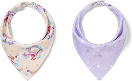 Babyono Horses Baby Bandana 100% Cotton with Button 2 Pieces