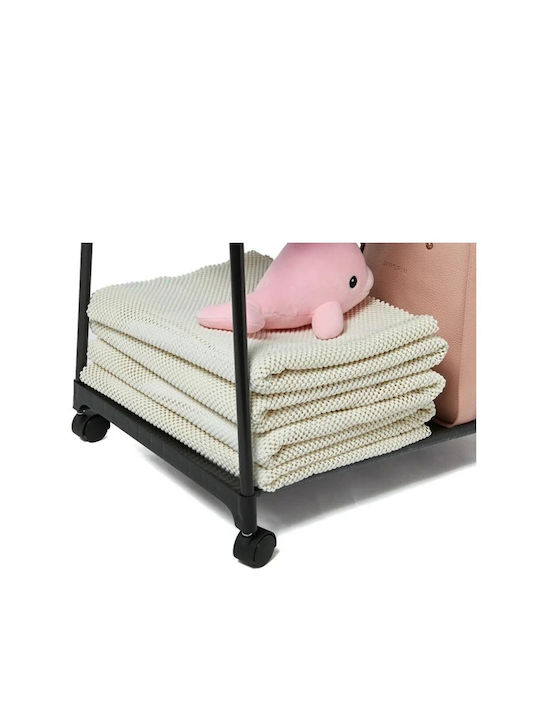 Rollbar Kleiderständer Schwarz 85x37x158cm