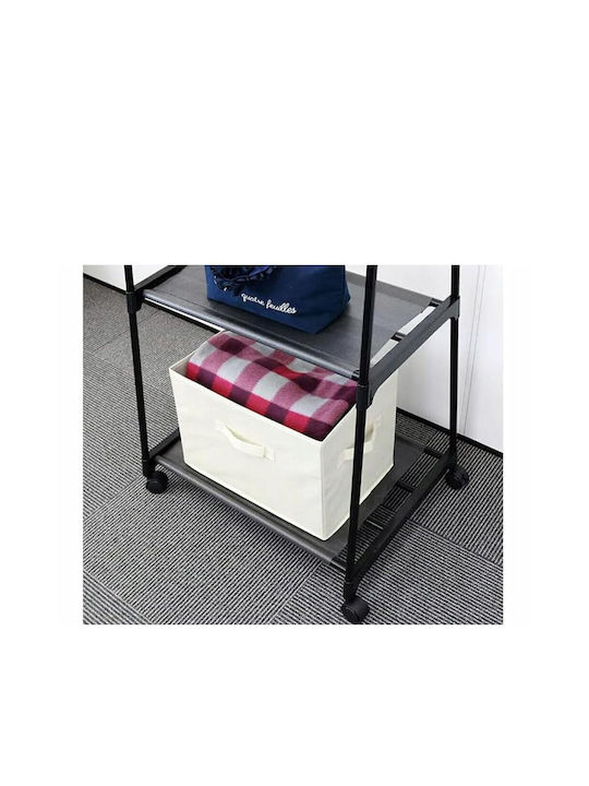 Rollbar Kleiderständer Schwarz 85x37x158cm