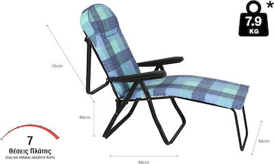 Escape Sunbed-Armchair Beach with Reclining 7 Slots Blue