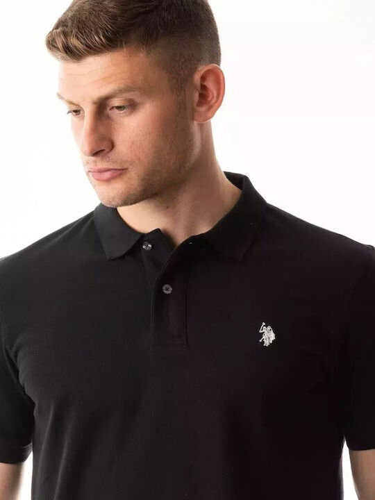 U.S. Polo Assn. Assn Bluza Bărbătească cu Mânecă Scurtă Polo Black