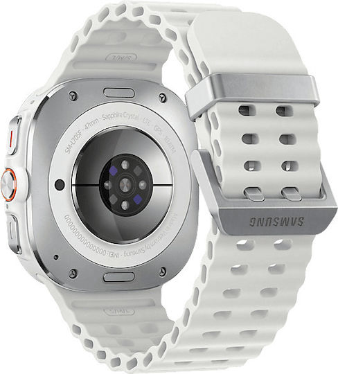 Samsung Galaxy Watch Ultra Titanium 47mm Αδιάβροχο με eSIM και Παλμογράφο (Titanium White)