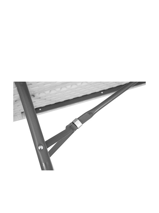 Plastic Masa Catering pentru spații exterioare Pliabil cu schelet metalic Alb 183x77x74buc