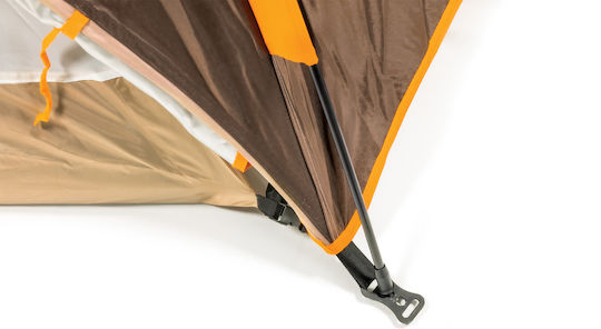 Keumer Automatic Camping Tent Igloo Brown with Double Cloth 4 Seasons for 3 People 210x210x125cm