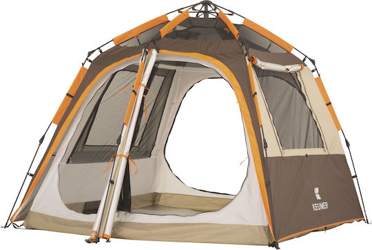 Keumer Αυτόματη Σκηνή Camping Μπεζ με Διπλό Πανί 3 Εποχών για 4 Άτομα 320x220x170εκ.