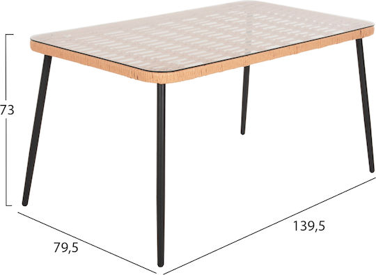 Masă Allegra 139.5x79.5cm Negru