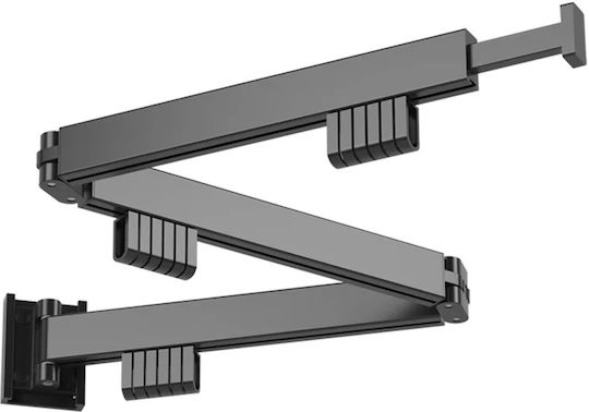 Single Wall-Mounted Bathroom Rail ​114x114cm Black