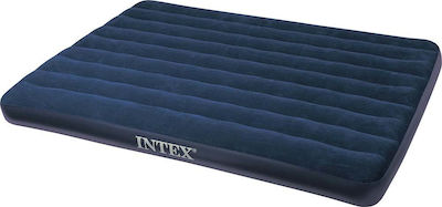 Intex Φουσκωτό Στρώμα Ύπνου Υπέρδιπλο με Τρόμπα Χειρός Classic Downy 203x152x22εκ.