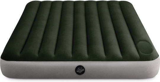 Intex Inflatable Double Air Mattress with Integrated Pump Downy 203x152x25cm Gray