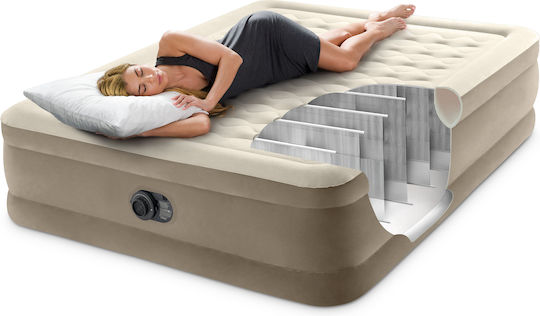 Intex Double Air Mattress with Integrated Electric Pump Elevated Ultra Plush 203x152x46cm
