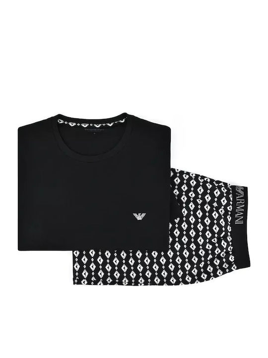 Emporio Armani Men's Summer Pajamas Set Black