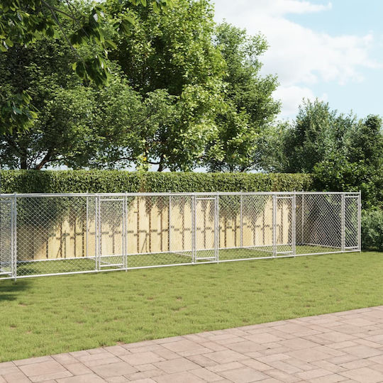 vidaXL Parc Metalic Pentru Câini 1000x200x150cm Argintiu