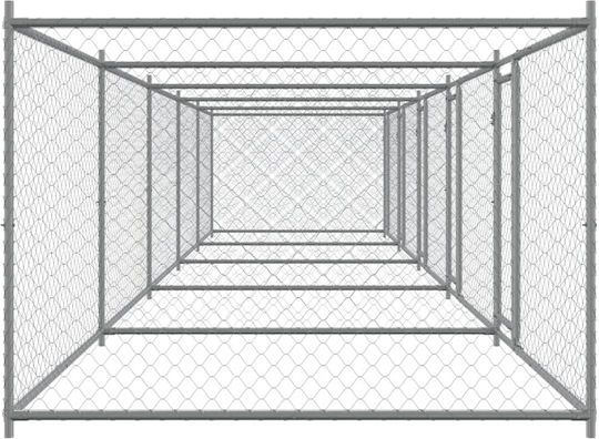 vidaXL Parc Metalic Pentru Câini 1000x200x150cm Argintiu