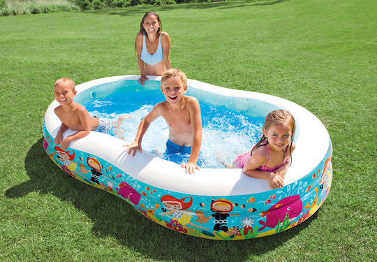 Intex Children's Oval Swimming Pool 700L Inflatable 262x160x46cm Turquoise