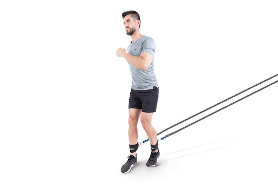 AMILA Leg Press Exerciser Σωληνωτά Λάστιχα Γυμναστικής με Λαβές Σετ 2τμχ Γκρι