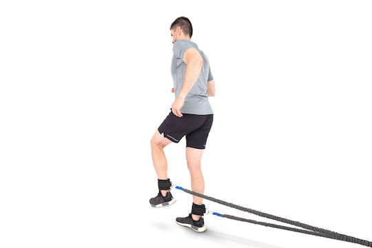 AMILA Leg Press Exerciser Σωληνωτά Λάστιχα Γυμναστικής με Λαβές Σετ 2τμχ Γκρι