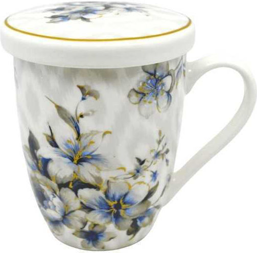 Ankor Mug from Porcelain with Lid Blue 340ml
