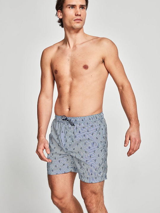 Men's Swimwear Shorts Blue with Patterns