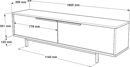 Έπιπλο Τηλεόρασης Finchley Λευκό Μ160xΠ35.5xΥ45.1cm