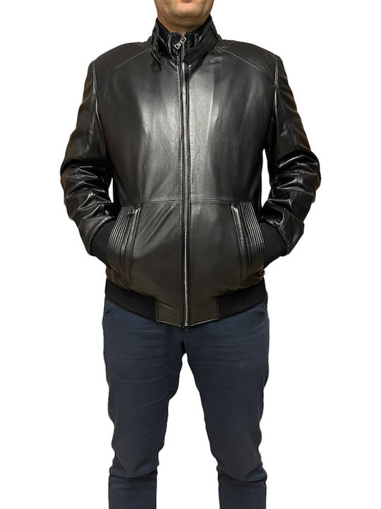 MARKOS LEATHER Men's Leather Jacket BLACK