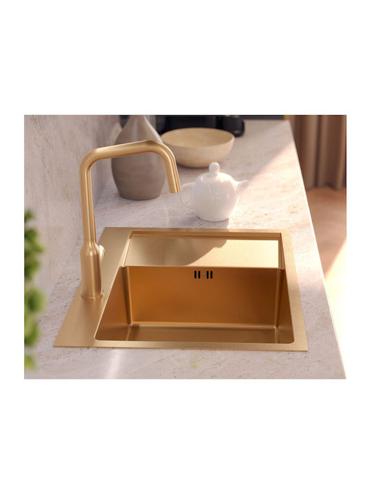 Quadron Ένθετος Νεροχύτης Γωνιακός Inox ΜxΠ Γκρι 5903242535932
